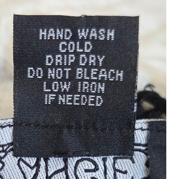 Angie Black Floral Lace Trim Boho Blouse Women's Size L - Picture 5 of 7